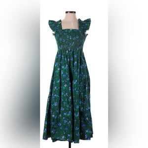 Hill House Nap Dress Emerald Space Floral XS